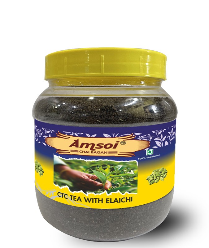 AMSOI PREMIUM CTC TEA WITH ELAICHI - 250GM ROUND JAR 4