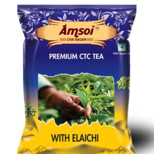 Amsoi Tea Premium CTC Elaichi Tea 250g Pouch w-675px H-802px - Front