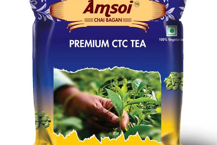 Amsoi Tea Premium CTC Elaichi Tea 250g Pouch w-675px H-802px - Front
